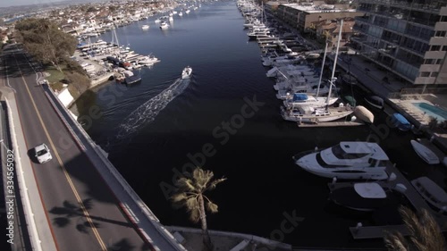 Newport Beach Aerial Drone Footage Lido Island Golden Hour photo