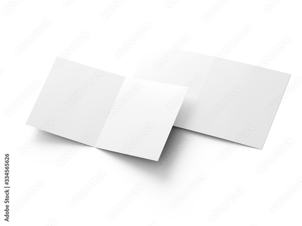 Brochure in square format folded to two - mockup Brochure in square format folded to two - mockup