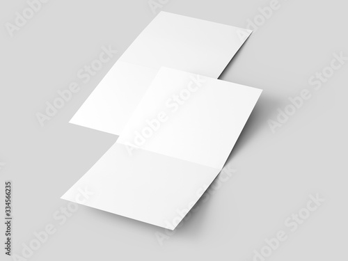 Brochure in square format folded to two - mockup