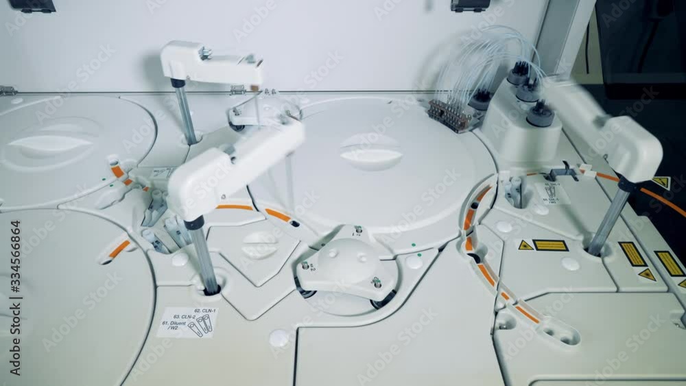 Modern medical analyzer during work Modern medical analyzer during work
