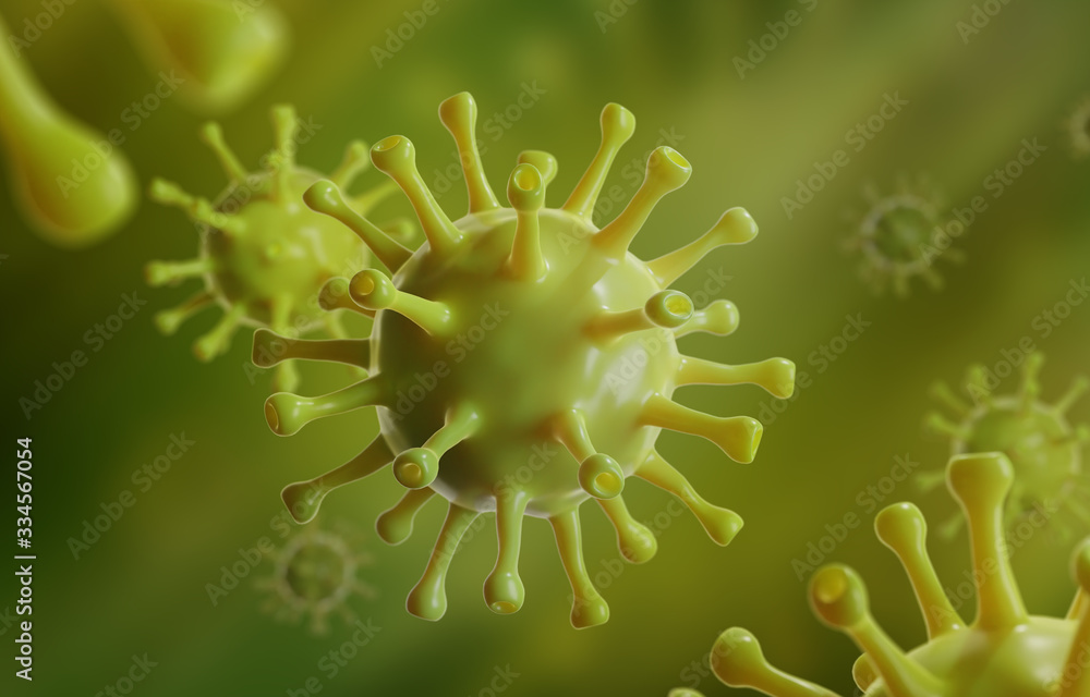 Jelly Green Virus, 3D Render Illustration, Microscopic Dangerous Virus, Dark Green Background Jelly Green Virus, 3D Render Illustration, Microscopic Dangerous Virus, Dark Green Background