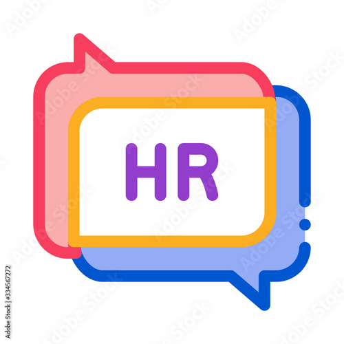 chat message hr icon vector. chat message hr sign. color contour symbol illustration