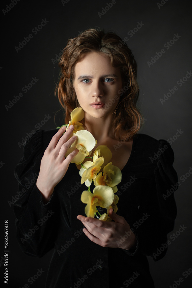 Beautiful young girl with a flower Beautiful young girl with a flower