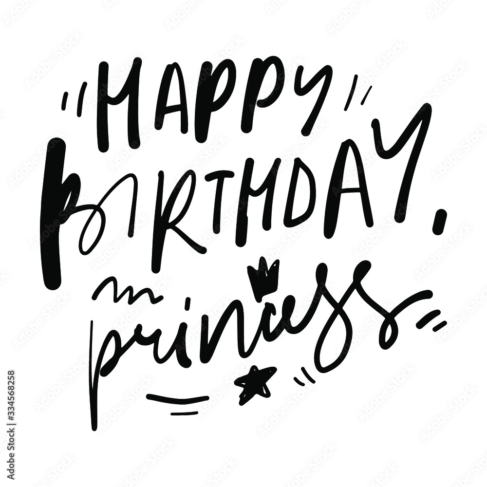 Birthday card illustration. Hand lettering for your design Birthday card illustration. Hand lettering for your design