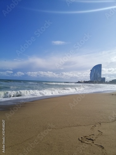 Mediterranean sea in Barcelona, Spain