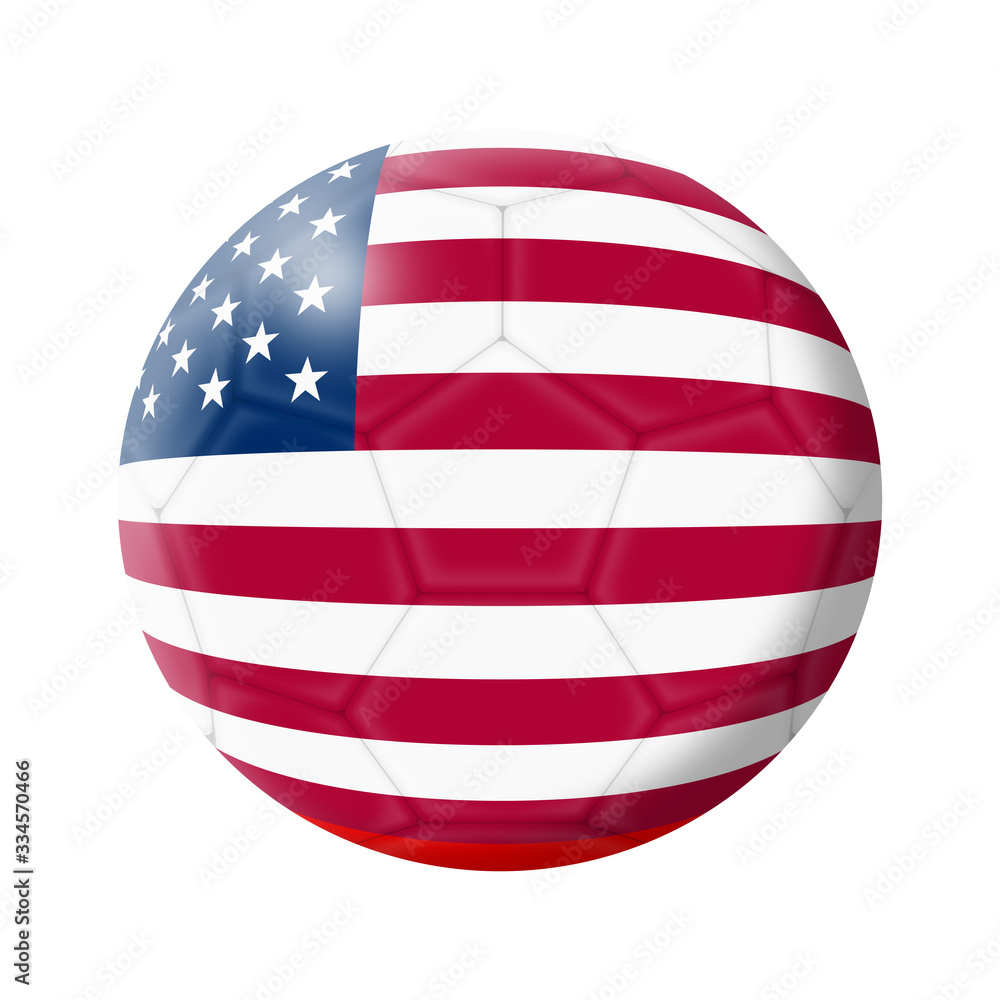 United States of America soccer ball football illustration isolated on white with clipping path