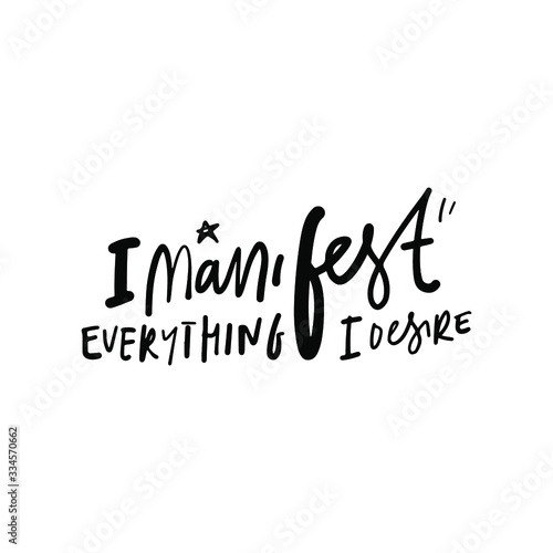 Positive inspirational quote. Affirmations. Hand lettering illustration. Moden abstract background