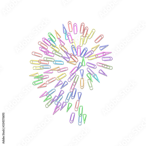 Seamless background clerical colorful paper clips