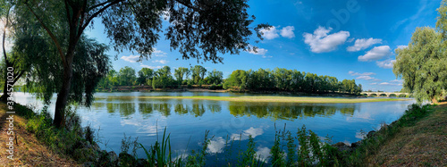 Fotografie Panorama of the Loire river in Tours, France in summertime