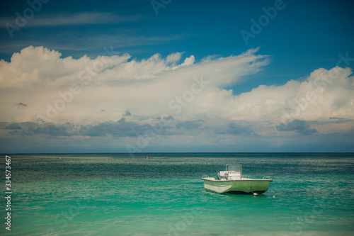 Boat on a paradisiacal beach