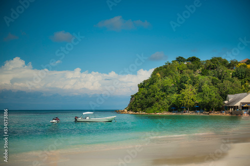 Boat on a paradisiacal beach