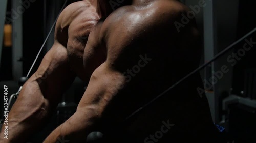 Crossfit strength training, bodybuilding. Close-up