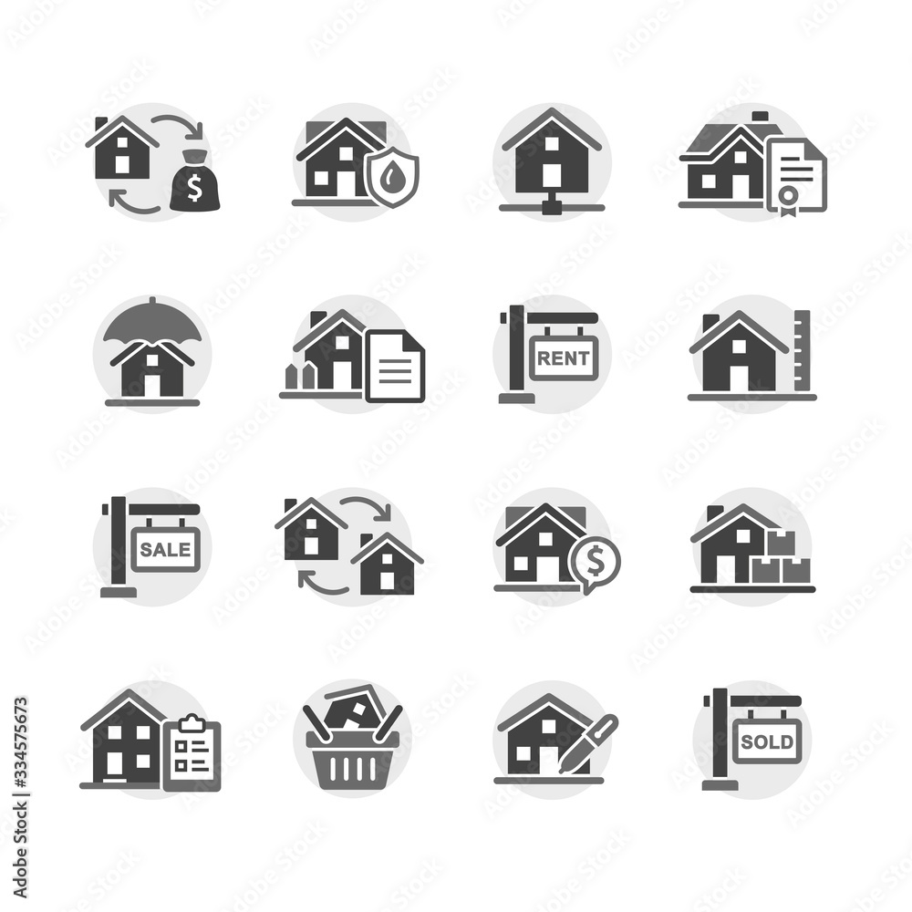 real estate vector icon set