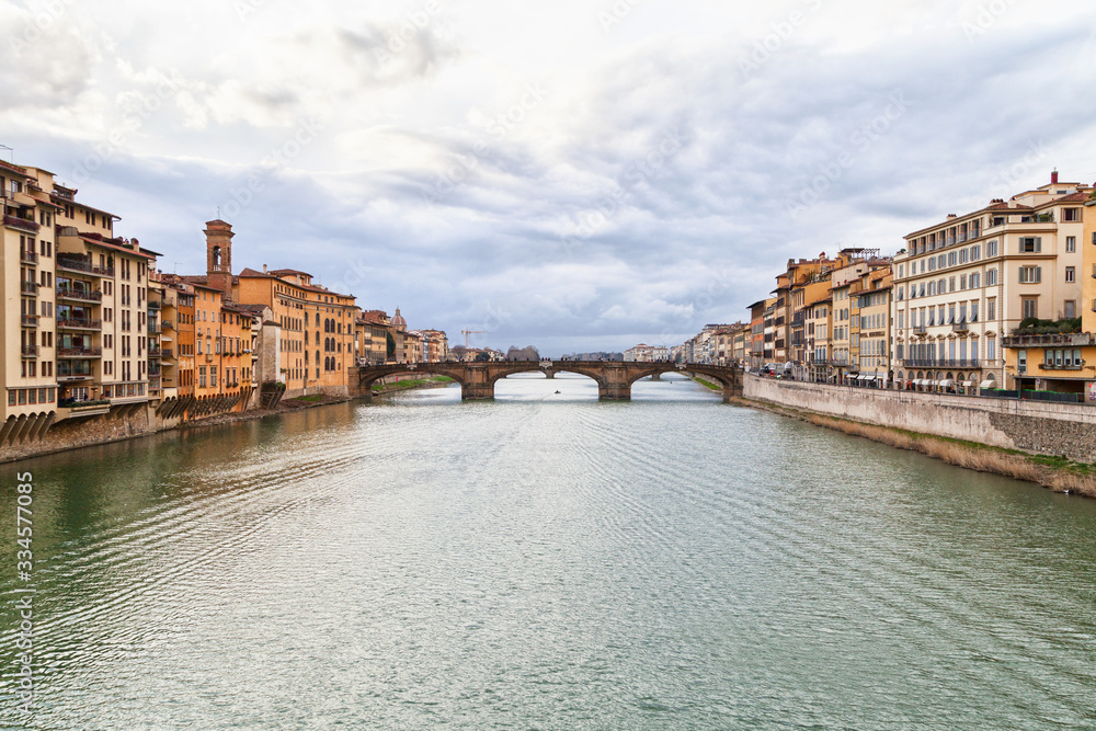 Naklejka premium Belvedere Ponte vecchio Arno Firenze