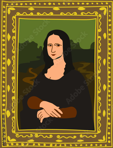 Canvastavla Portrait of Mona Lisa by Leonardo da Vinci