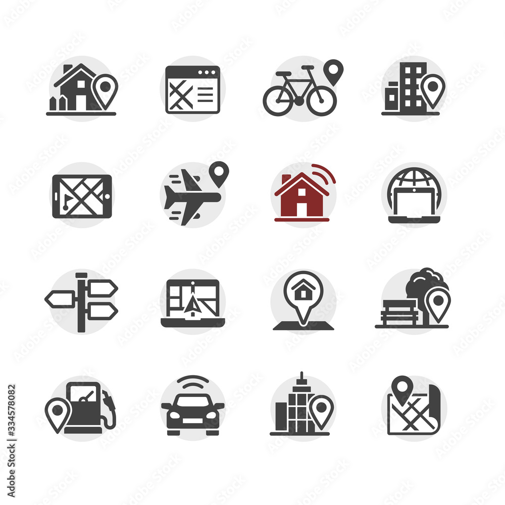 Navigation and Map icons set Navigation and Map icons set