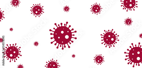Coronavirus. Virus. COVID-2019. Outbreak coronavirus. Pandemic, medical, healthcare, infectious, virology, epidemiology concept. Corona virus 2019-nCoV. 3D background. Vector illustration.