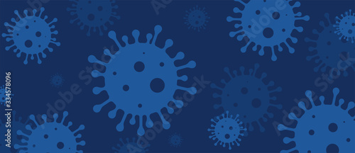 Coronavirus. Virus. COVID-2019. Outbreak coronavirus. Pandemic, medical, healthcare, infectious, virology, epidemiology concept. Corona virus 2019-nCoV. 3D background. Vector illustration.