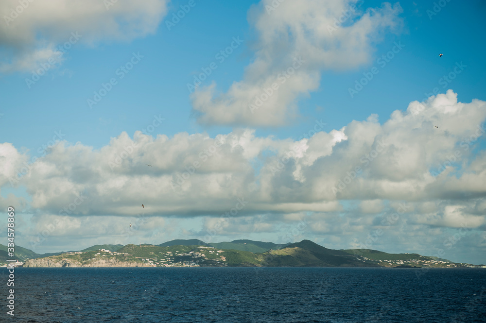 Distant Caribbean Islands from a Cruise ship Distant Caribbean Islands from a Cruise ship