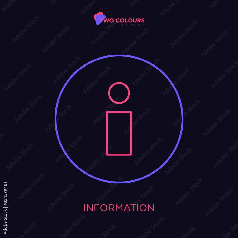 Information, two colours line icon