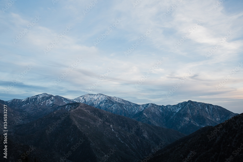 Blue hour in the mountains of Angeles National Forest, California