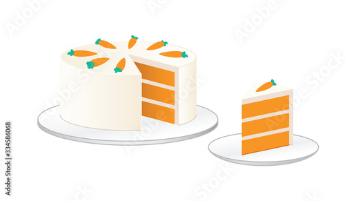 Vector illustration of a carrot cake