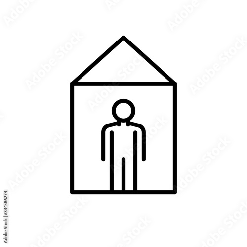 self isolation line icon, vector illustration