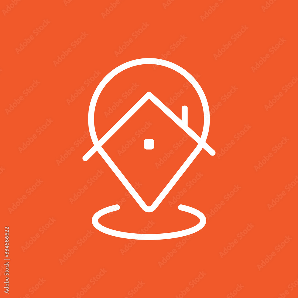 House location vector icon. Stay at home. Navigation symbol. Simple flat vector illustration House location vector icon. Stay at home. Navigation symbol. Simple flat vector illustration