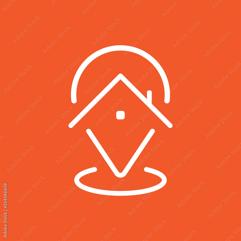 House location vector icon. Stay at home. Navigation symbol. Simple flat vector illustration House location vector icon. Stay at home. Navigation symbol. Simple flat vector illustration