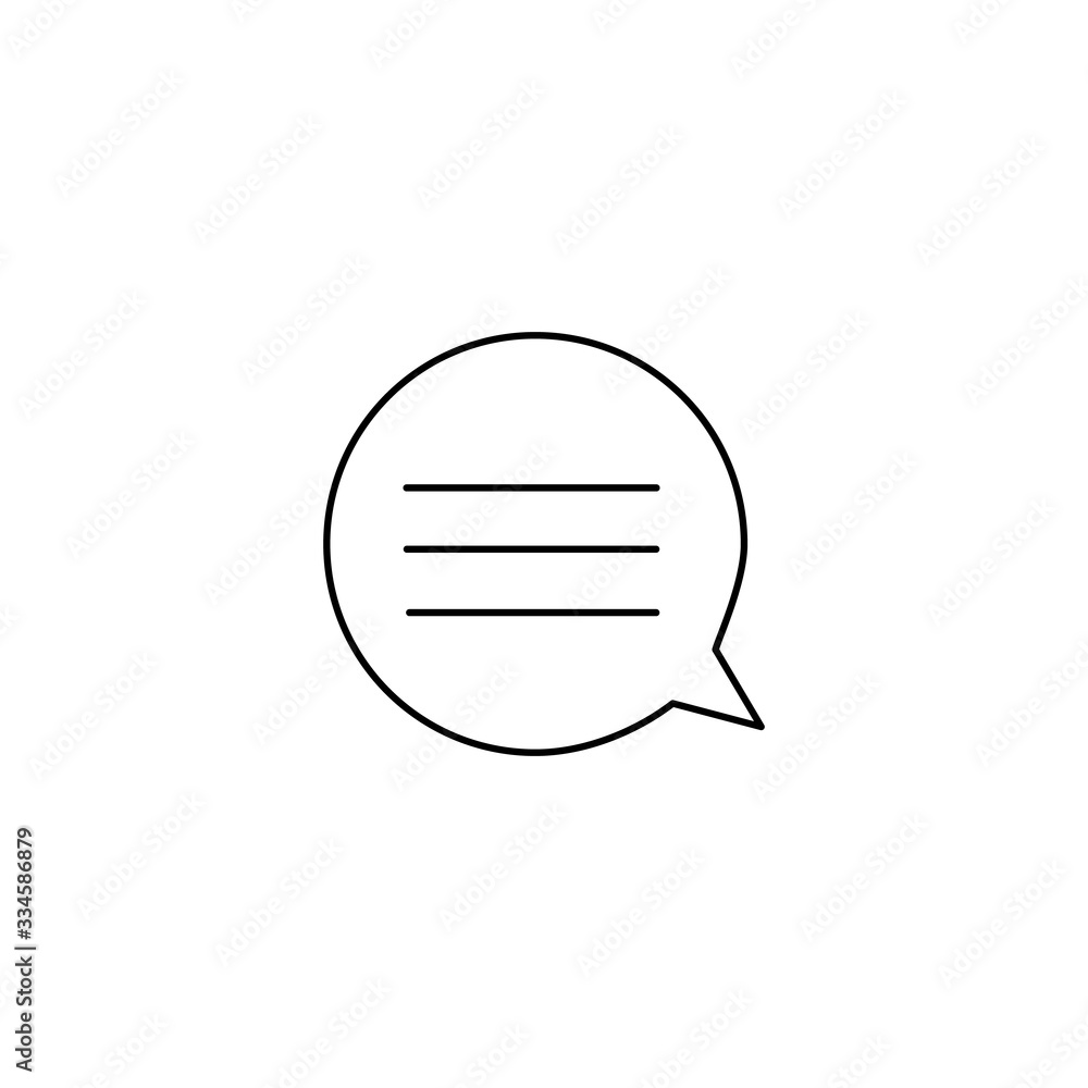 Chat bubble linear icon. communication message symbol. Stock Vector illustration isolated on white background. Chat bubble linear icon. communication message symbol. Stock Vector illustration isolated on white background.
