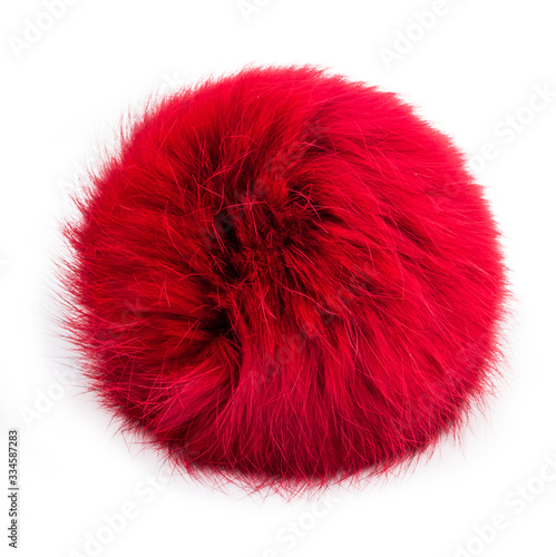 Natural fur on a white background. Red color of fur. Fur pattern on a white background. Banner for the site. Fur texture