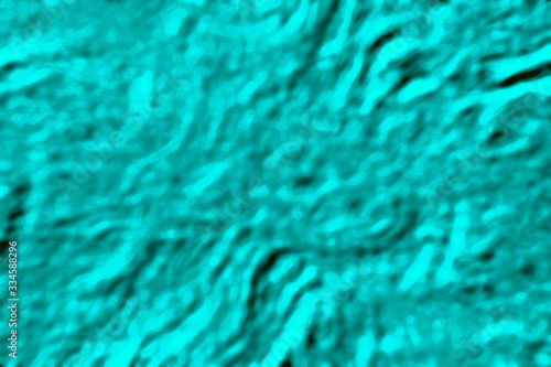 texture with curved spots of trendy in 2020 blue color Aqua Menthe - looks like water surface - background design template