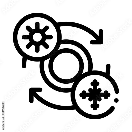 replacing summer tires with winter tires icon vector. replacing summer tires with winter tires sign. isolated contour symbol illustration