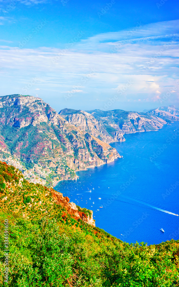 View from Path of Gods on Positano reflex