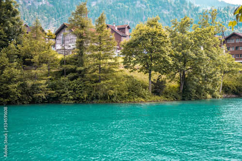 View over the Lake Lungern. Lungernsee is a natural lake in Obwalden.