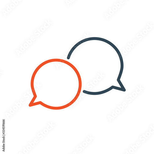 Two Chat bubbles linear ico...