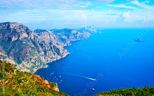 View from Path of Gods to Positano reflex