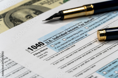 United States American IRS Internal Revenue Service income tax filing form 1040 for revenue