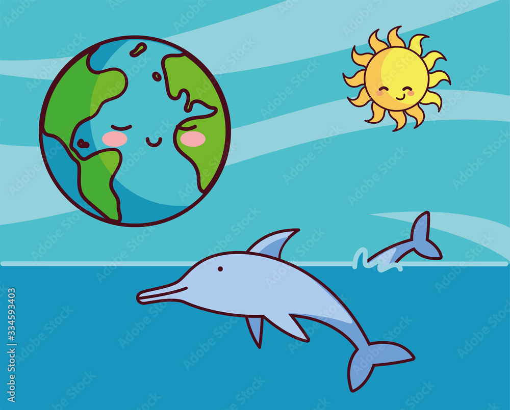card of planet earth with dolphins card of planet earth with dolphins