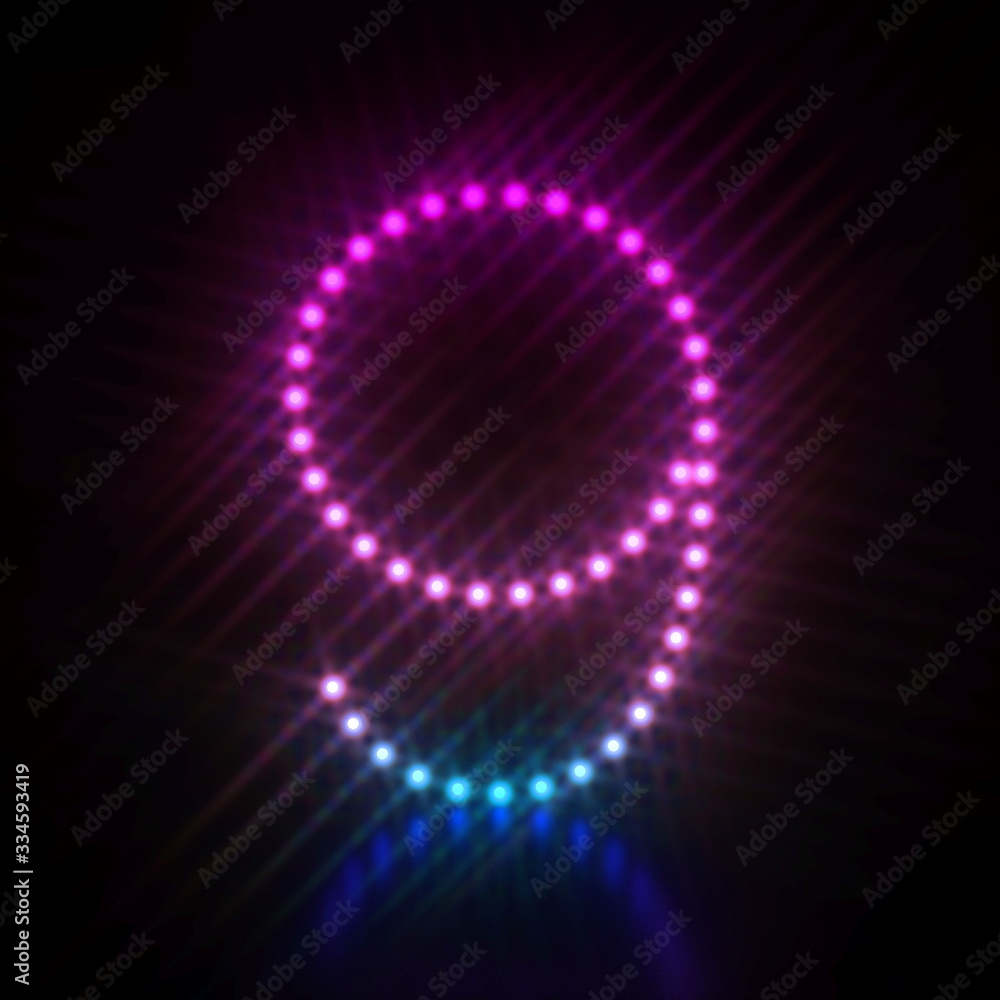 Pink blue dot light font Number 9 NINE 3D Pink blue dot light font Number 9 NINE 3D