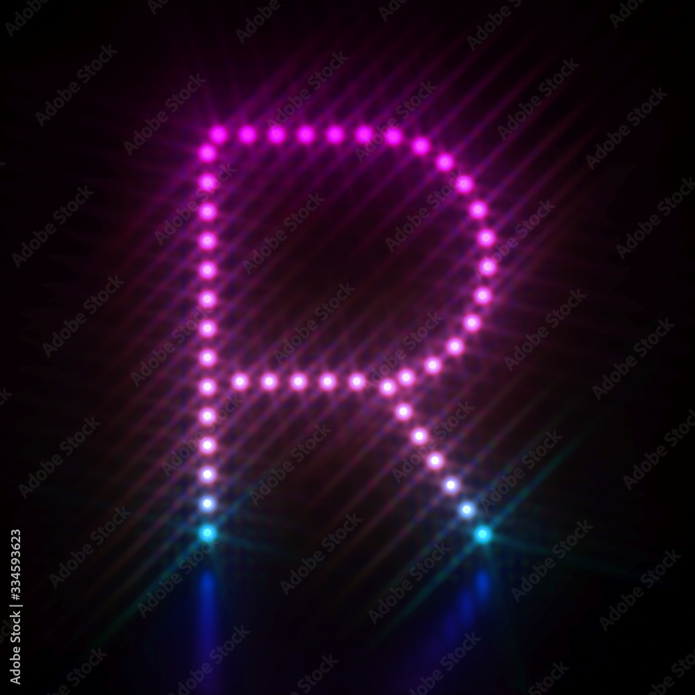 Fototapeta premium Pink blue dot light font Letter R 3D