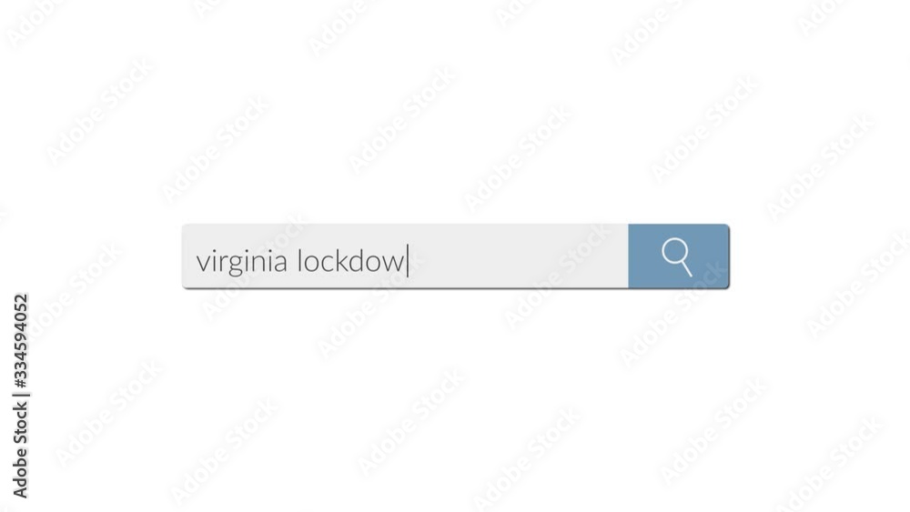 'Virginia lockdown coronavirus' search box animation 'Virginia lockdown coronavirus' search box animation