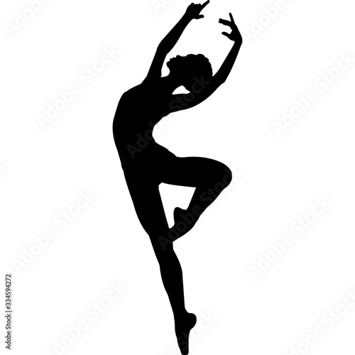 African American Ballerina Dancing Silhouette Vector