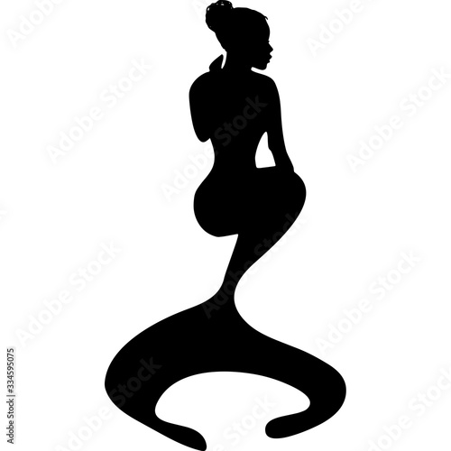 African American Mermaid Silhouette Vector