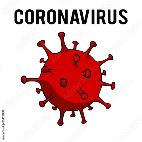 Coronavirus icon. Sign caution. Stop coronavirus. Coronavirus outbreak. Coronavirus dangerous health risk disease.Vector illustration.