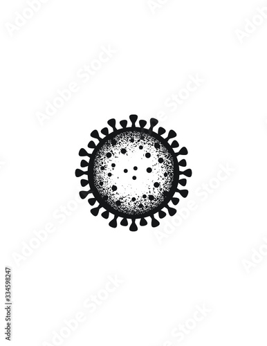 Covid-19 Coronavirus Cell - Complex - Black