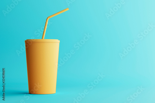 Minimal cup of drink isolated. 3D illustration