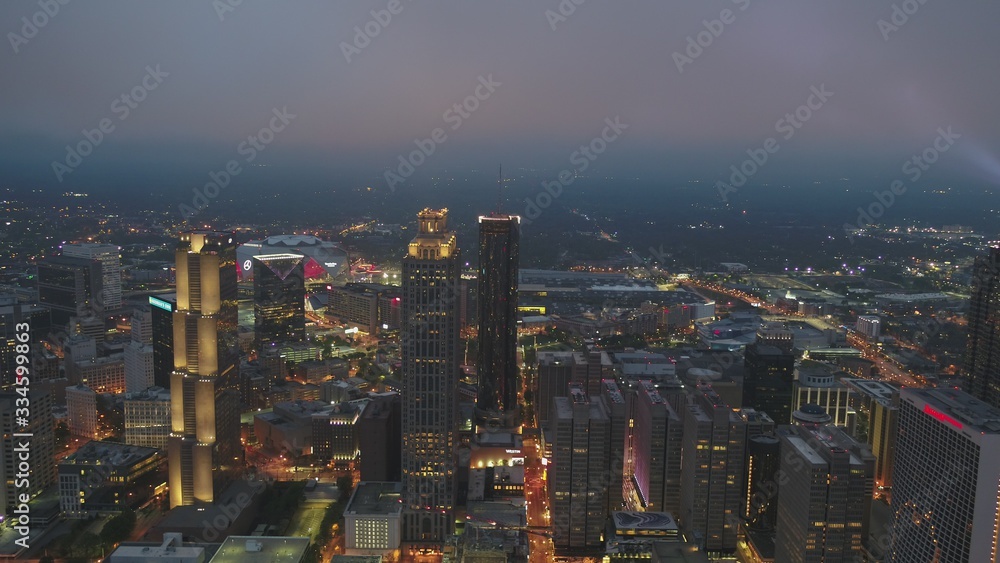 Obraz premium Atlanta, Georgia Downtown Early Morning - March 2020