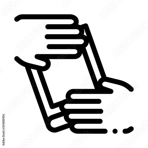 hand over book icon vector. hand over book sign. isolated contour symbol illustration