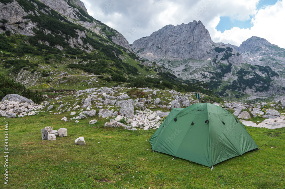 camping pit in the mountains. Durmitor, Montenegro